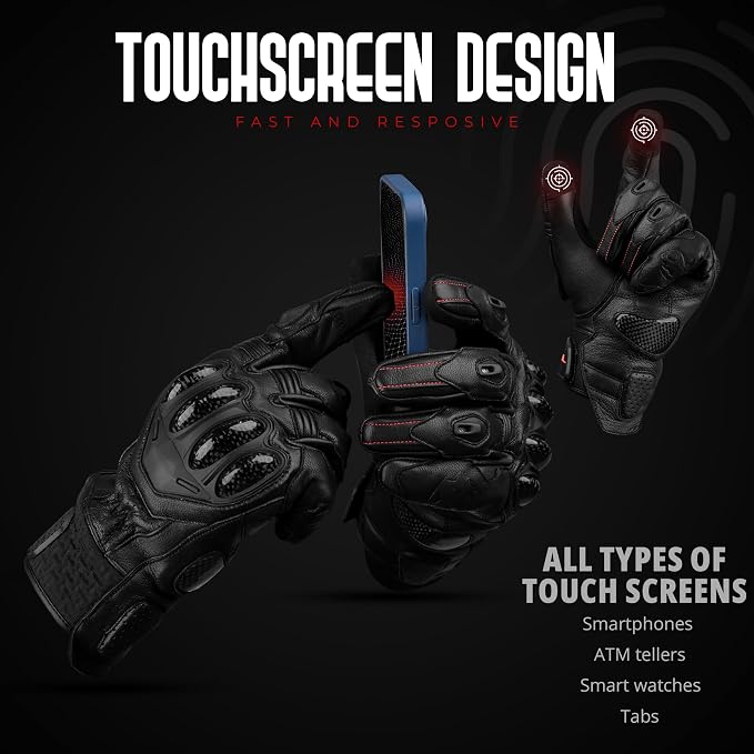 J.A.G. Leather Motorcycle Gloves - Image 7