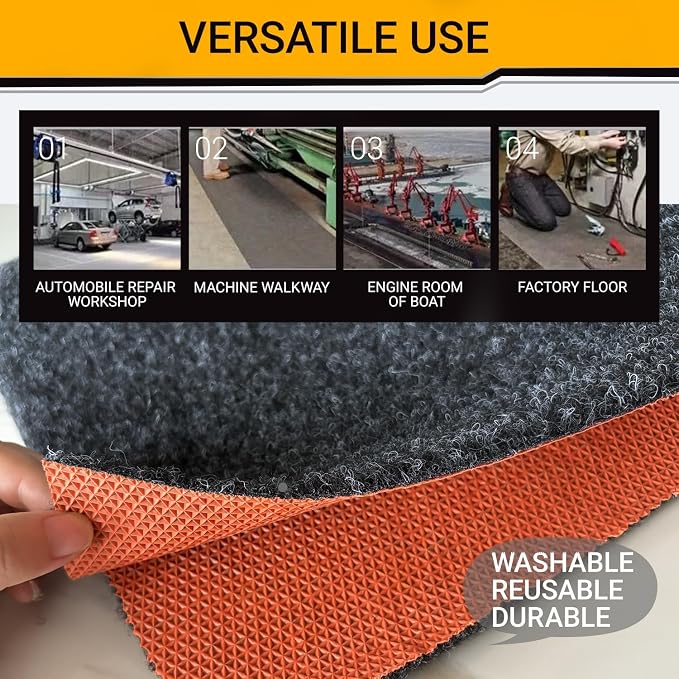 Oil Spill Garage Floor Mat Large, Heavy Duty 72" x 60" 8mm Thick Garage Mat - Image 7