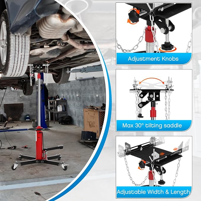 Transmission Jack, 2-Stage Hydraulic Telescopic Jacks, Lifts 34"-68", - Image 5