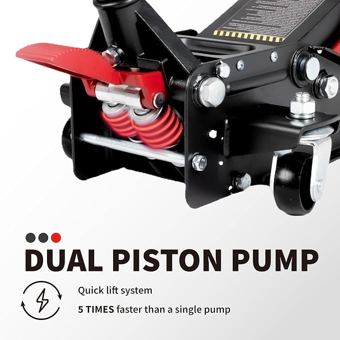 3-Ton Low-Profile Dual Pistons Heavy-Duty Steel Racing Floor Jack - Image 7