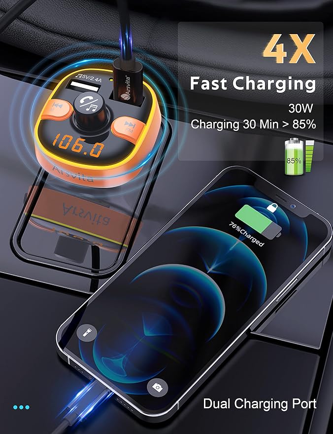 Upgraded Arsvita Bluetooth FM Transmitter - Image 4