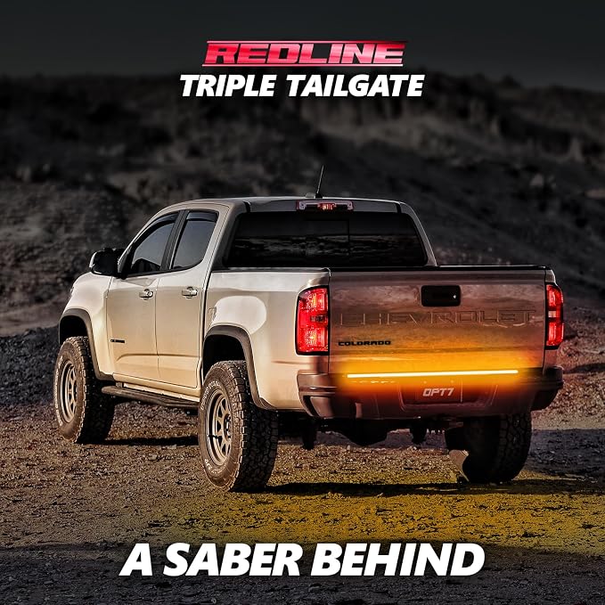 OPT7 48" Redline Triple Row LED Tailgate Light Bar w/Sequential Amber Turn - Image 6