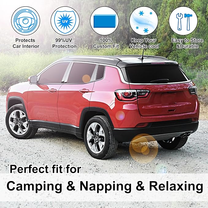 TINGLU Window Shades for Jeep Compass 2017-2024 Accessorie Car Side Full - Image 6