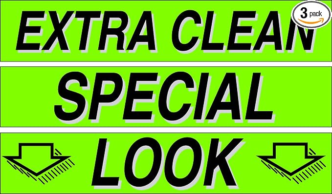 Ez-line Vinyl Windshield Stickers 3 Dozen 15 Inch Chartreuse Slogan Dealership by CarBowz