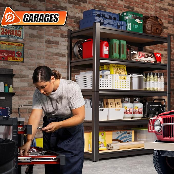 72" H*36'' Storage Shelves 2500lbs Garage Shelving, Adjustable Heavy Duty - Image 2