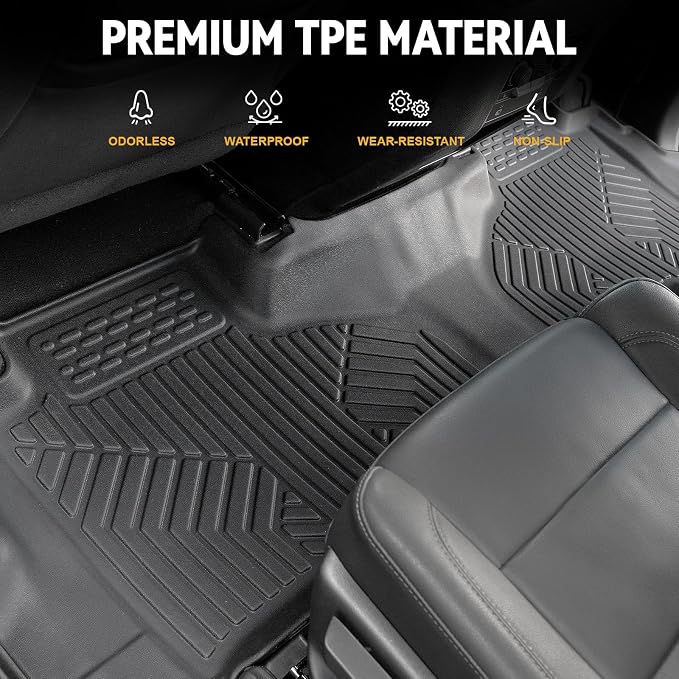 Floor Mats Set for 2021-2025 Chevrolet Chevy Tahoe/GMC Yukon 7 Seats Accessories - Image 3