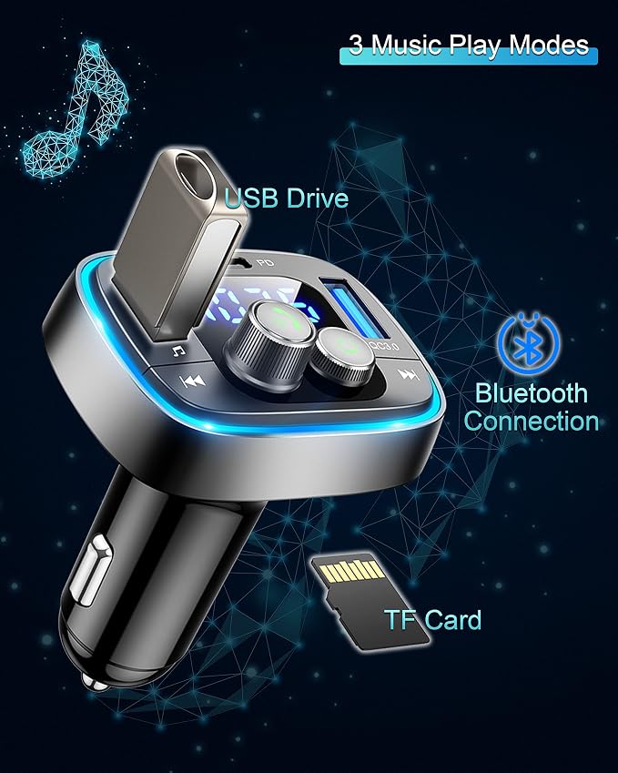 LIHAN USB C Bluetooth Adapter for Car, AUX Wireless FM Radio Transmitter - Image 6