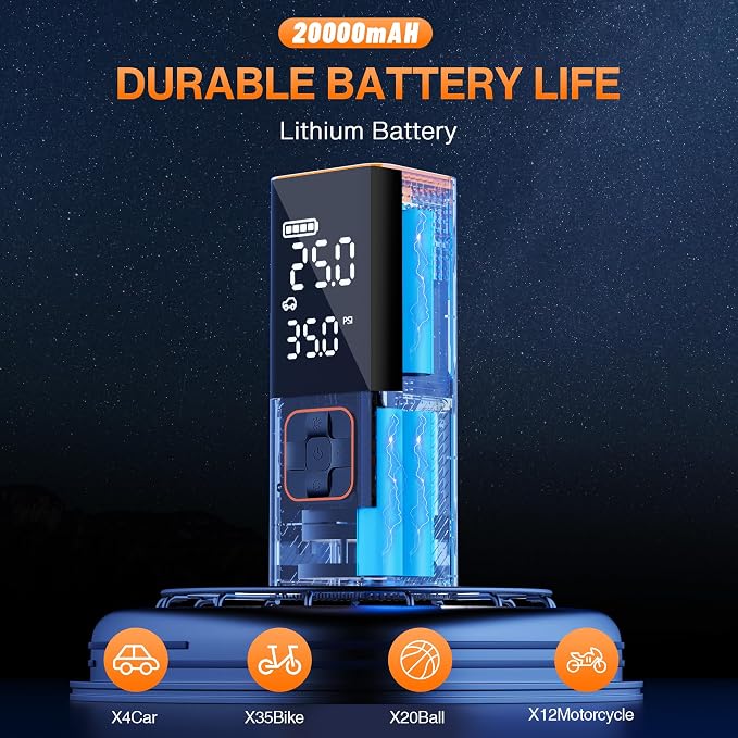 Tire Inflator Portable Air Compressor, Air Pump - Image 4