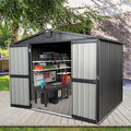 Domi Outdoor Storage Shed 8.2' x 6.2', Metal Steel Utility Tool Shed Storage by domioutdoorliving
