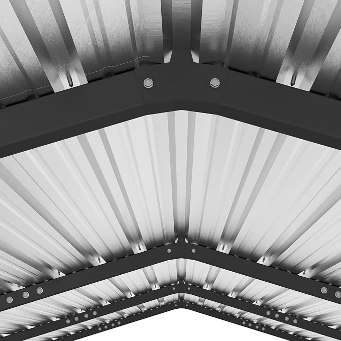 12x20 FT Metal Carport, Heavy Duty Car Port Canopy - Image 8