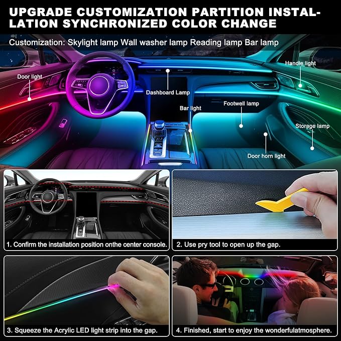 Dream+Color Acrylic Interior Car LED Strip Light - Image 6