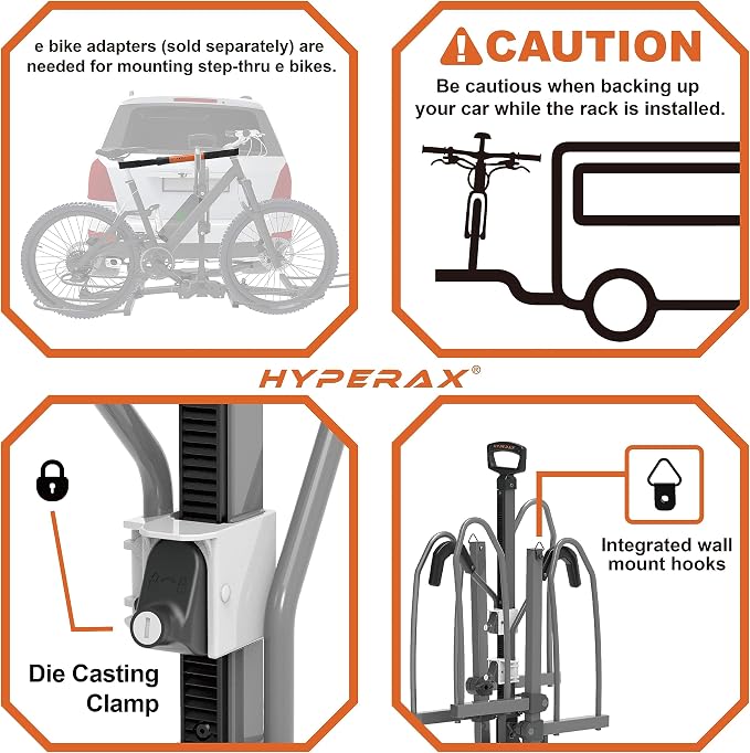 HYPERAX 2024 Volt 2 -E Bike Hitch Mounted Platform Style 2 Bikes Carrier - Image 5
