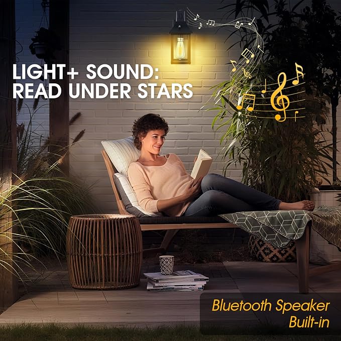 2PACK Bluetooth Speaker Outdoor Wall Lights - Image 7