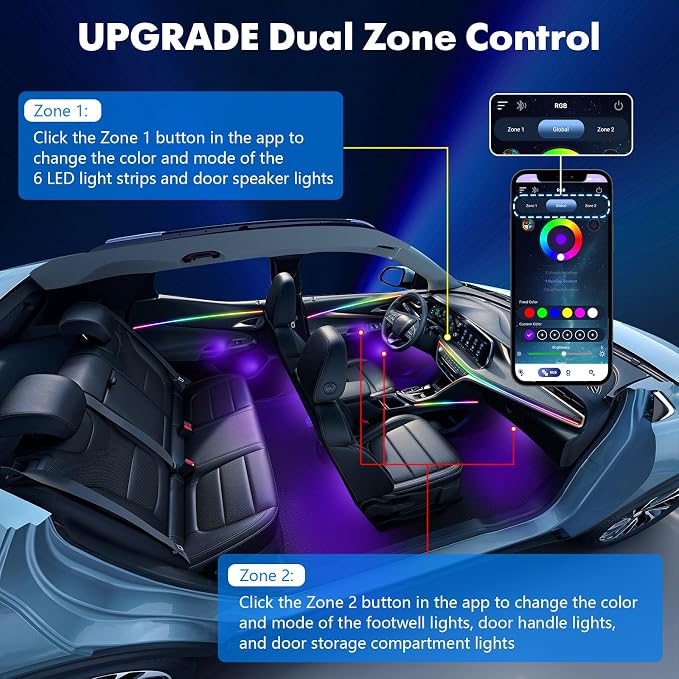 2025 Upgraded Acrylic Interior Car LED Strip Light - Image 5