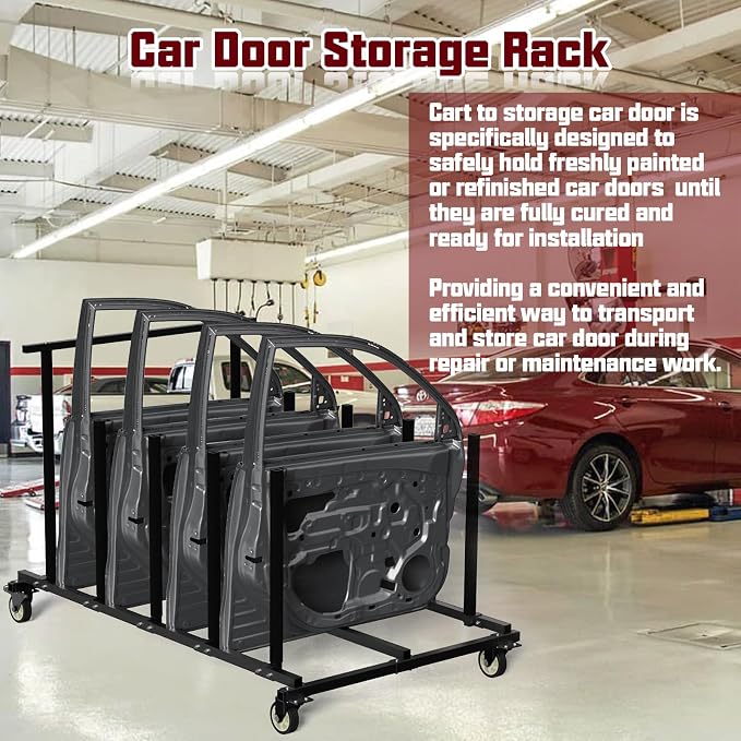 Vehicle Door Storage Cart, 4 Door Storage Rack - Image 2
