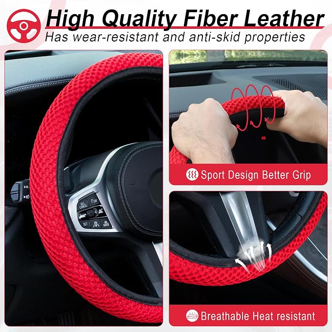 alpmosn Elastic Stretch Steering Wheel Cover, Universal Interior Accessories - Image 3