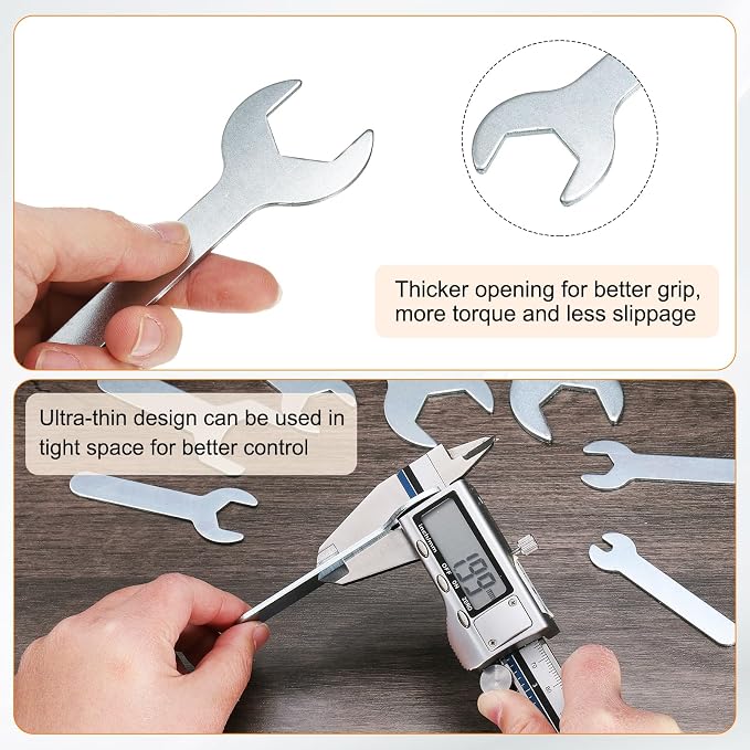 HARFINGTON 10pcs Small Wrench 25x126x2.8mm Metric U-Shaped Single Open Ended - Image 5