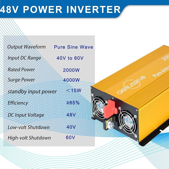 2000W Pure Sine Wave Inverter-48V DC to 110V 120V AC Power Converter - Image 4