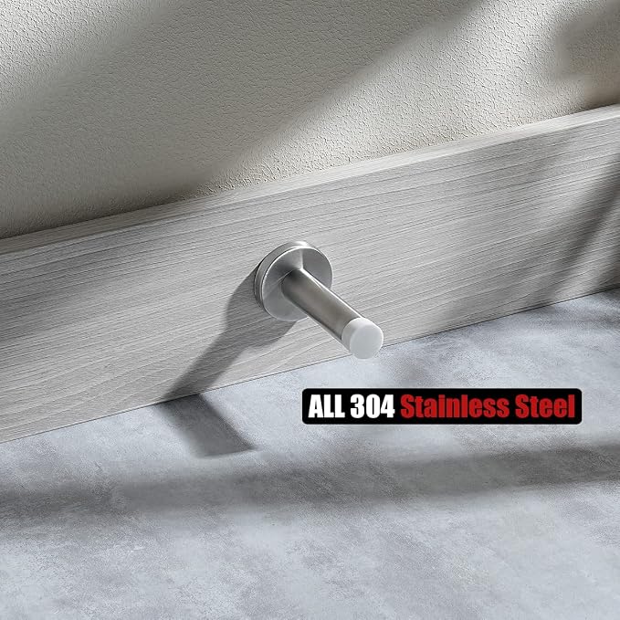 JQK Door Stopper, 304 Stainless Steel Thicken 1mm Sound Dampening Door Stop - Image 4