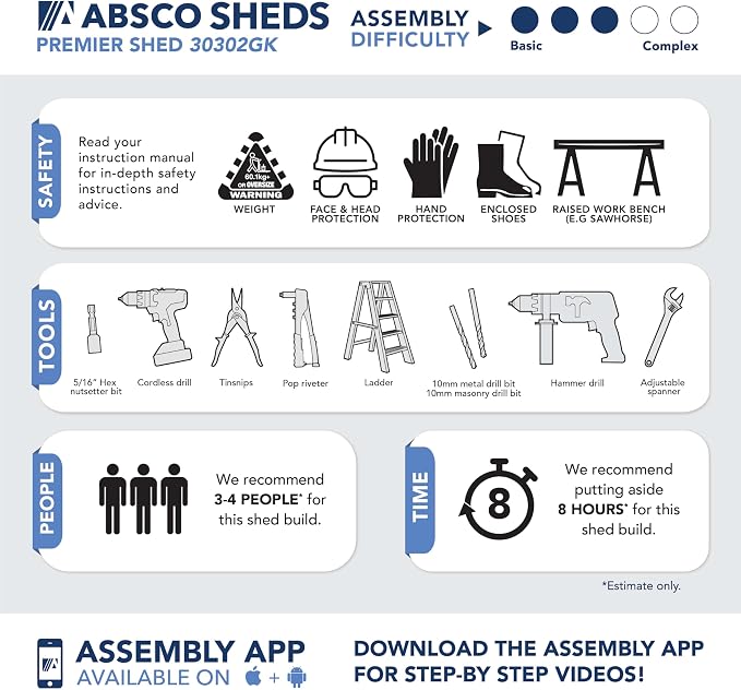 Absco Premier Storage Sheds, DIY Backyard Shed, Utility Tool Storage, Weather & - Image 3
