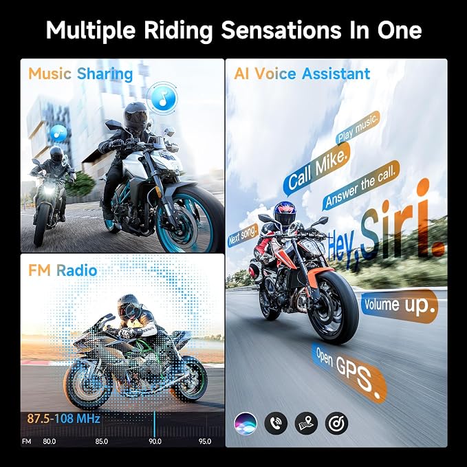 Motorcycle Intercom Headset, Moman H2E Eagle-Like Communication System - Image 5