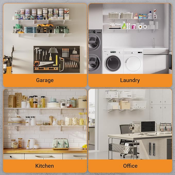 1x6 ft Garage Shelving, Pantry Storage, 600 lbs Total Load Capacity Wall - Image 7