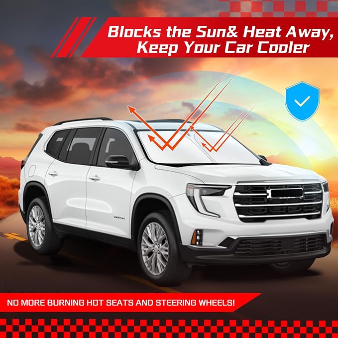 ARISMOTOR Windshield Sun Shade for GMC Acadia 2024-2025, Custom Fit Foldable - Image 7