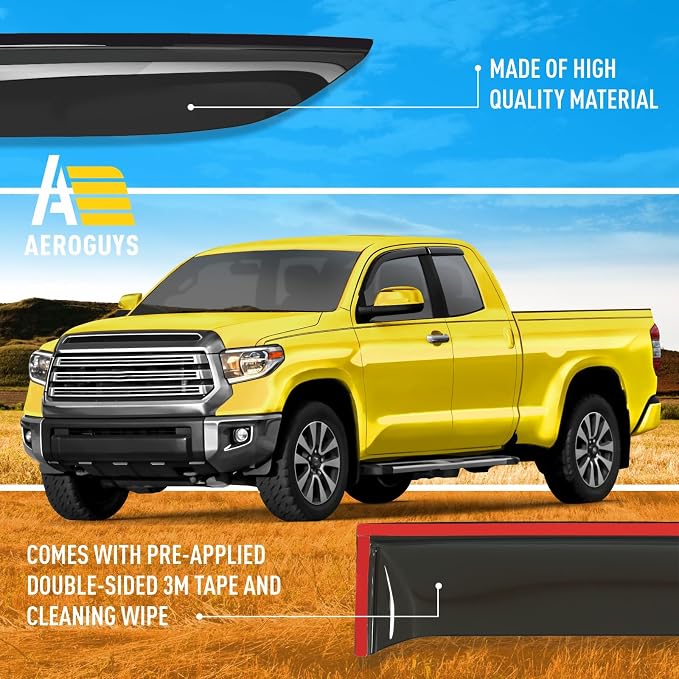 Extra Durable Window Deflectors Tape-On Window Visors Rain Guards Fit - Image 6