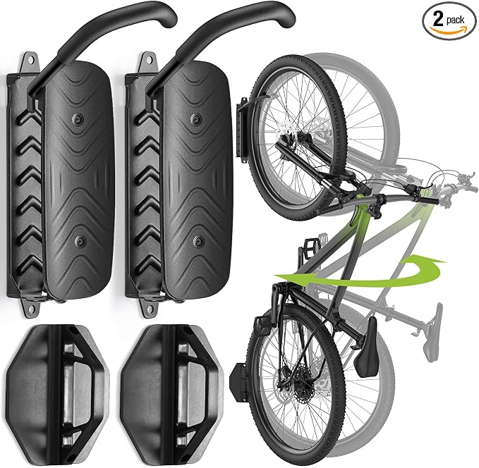 Swivel Bike Wall Mount, 150° Swivel Vertical Bike Rack Wall Hanger Holds up to by Housolution