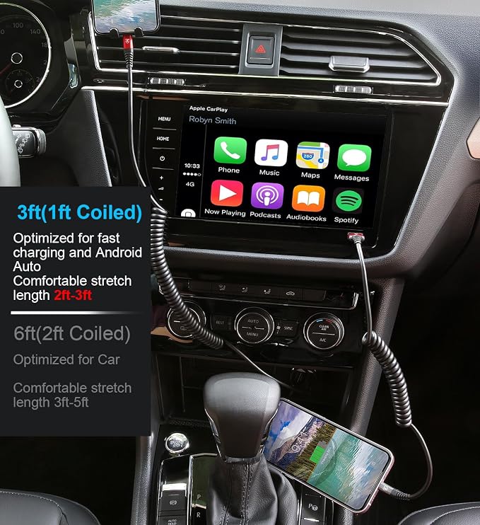 2 Pack Coiled Lightning Cable 3ft, iPhone Charger Cable - Image 3