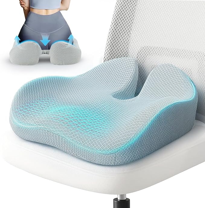 Extra Large Office Chair Cushion, Sciatica & Hip Pain Relief, Booster Pad by Sytopia