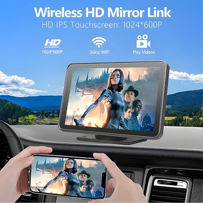 Portable Carplay Screen for Car, HD Backup Camera, GPS Navigation, Mirror Link - Image 4