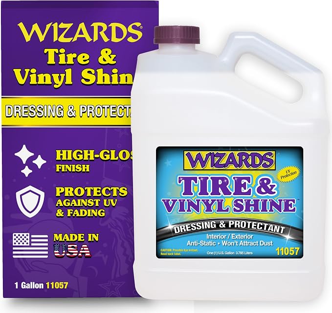 Wizards - Vinyl & Tire Shine Spray, Tire Dressing and Protectant, Professional by Wizards