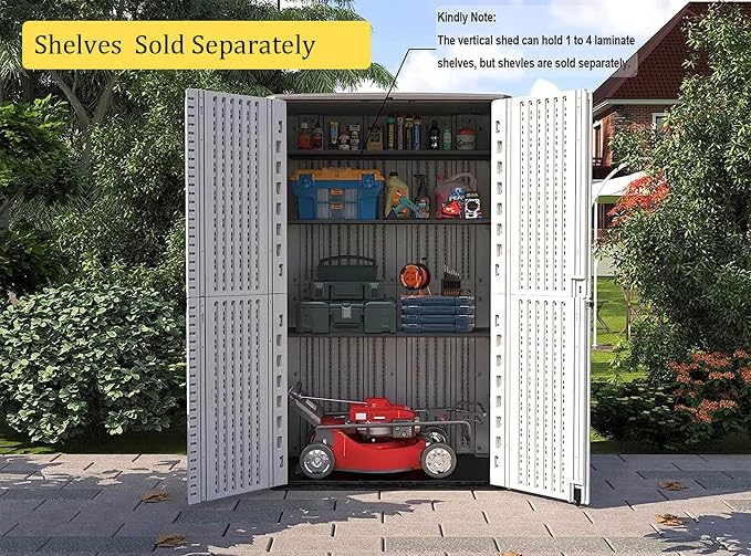HOMSPARK Storage Shed Weather Resistance, Outdoor Storage Cabinet - Image 4