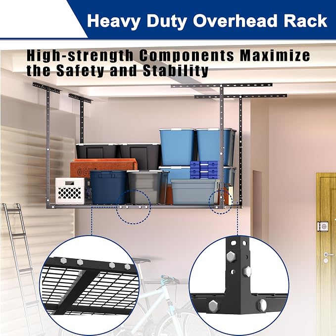 GIOTORENT 3x4FT Heavy Duty Overhead Garage Storage Rack - Image 2