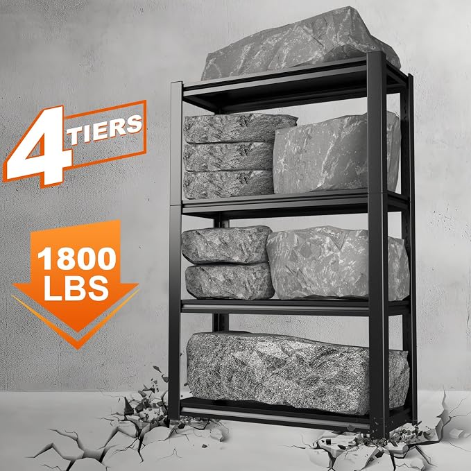Storage Shelves, Small Shelves Unit and Storage, 4 Tier Metal Shelf - Image 7