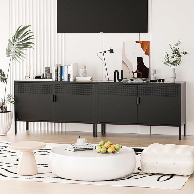 2 Door Storage Sideboard, Metal Storage Cabinet - Image 5