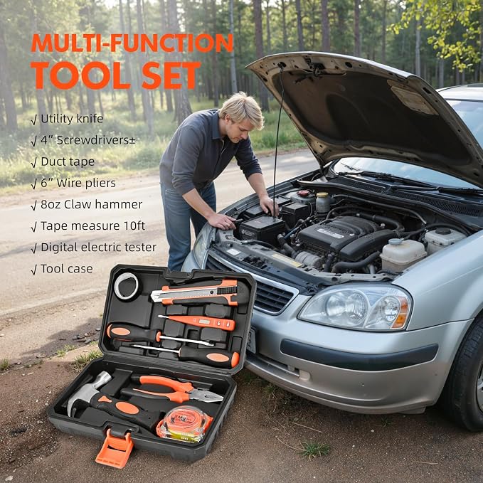 Car Emergency Kit with Portable Air Compressor, First Aid Kit, Jumper Cables - Image 4