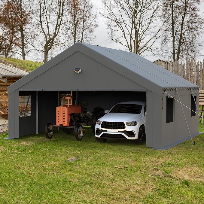 20x20 Carport Canopy, Heavy Duty Car Port, Portable Car Ports Garage - Image 8