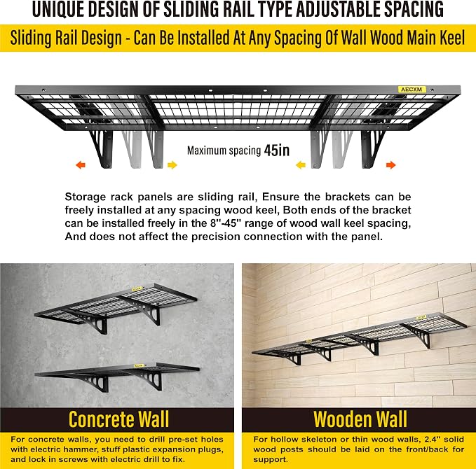 1.64x4ft 2Pack Wire Shelving Unit Heavy Duty Garage Storage Shelves Wall - Image 6