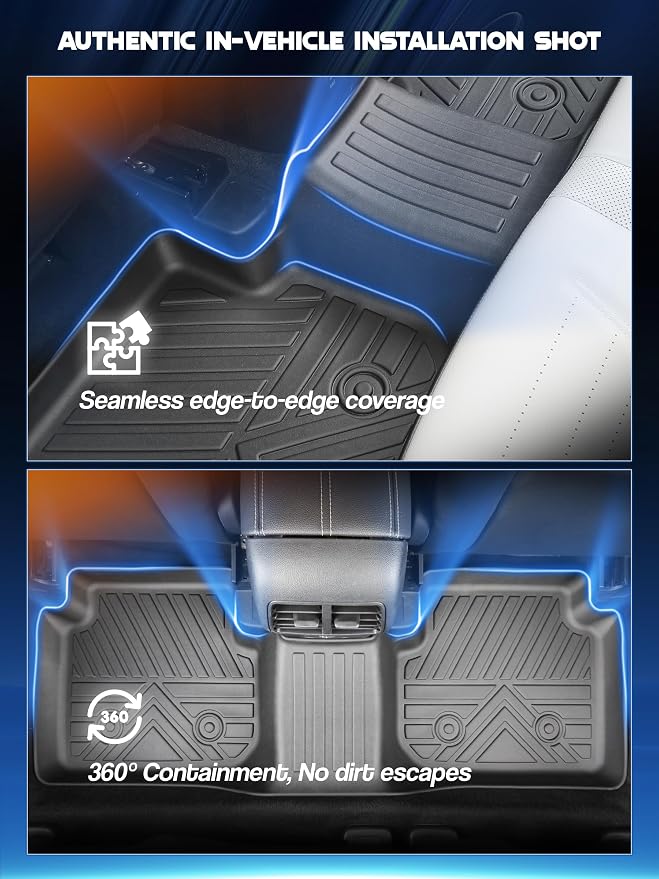 Car Floor Mats for Ford Escape 2020-2024 2025 Accessories, TPE All Weather - Image 6