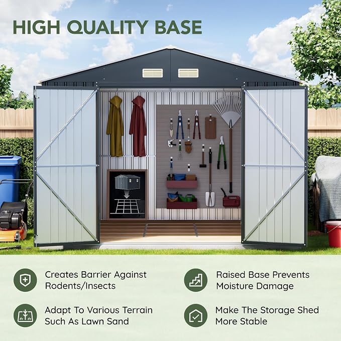 10x10 FT Outdoor Metal Storage Shed - Image 3