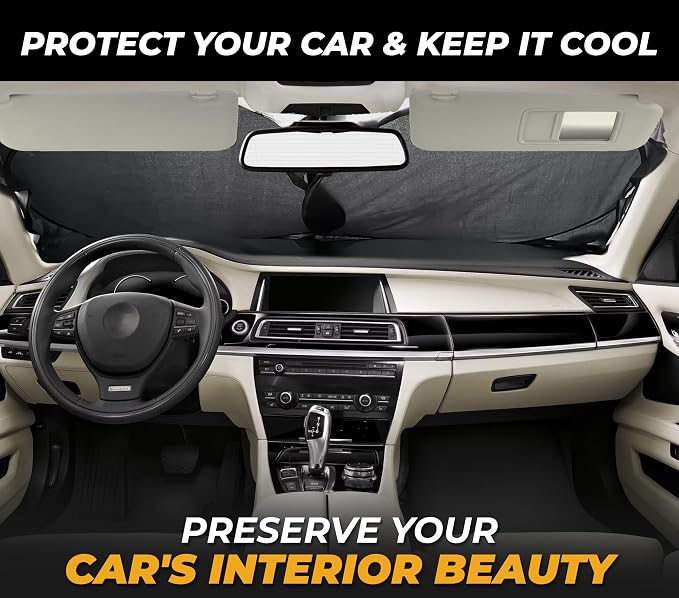 Windshield Sun Shade for Car, SUV & Truck – Patented Design Blocks 99% UV Rays - Image 2