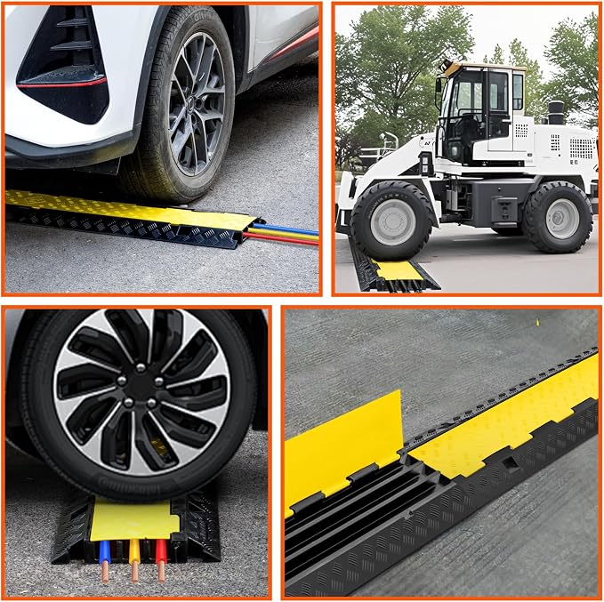 3 Channel 2 Pack Cable Protector Ramp Traffic Wire and Hose Ramp Cord Cover - Image 8