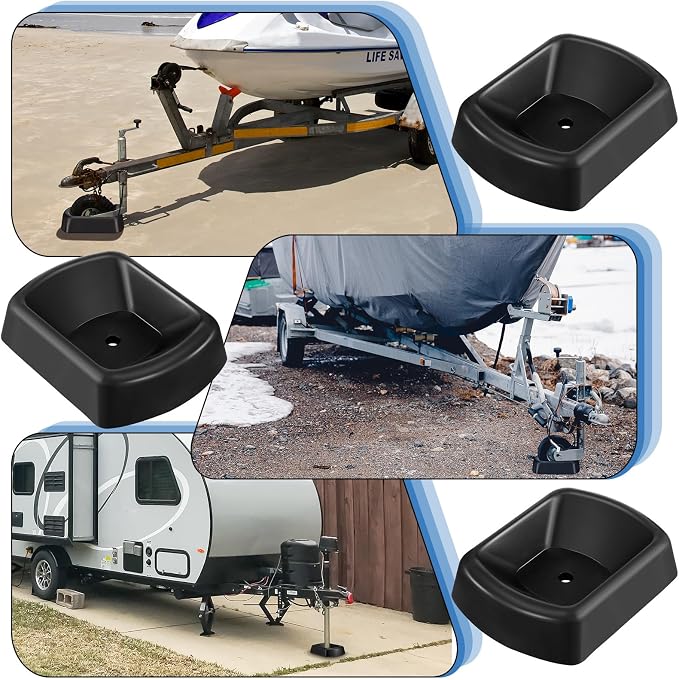 2 Pcs Jack Wheel Chock Rubber Caster Trailer Dock Heavy Duty 6 Inch Stabilizer - Image 6