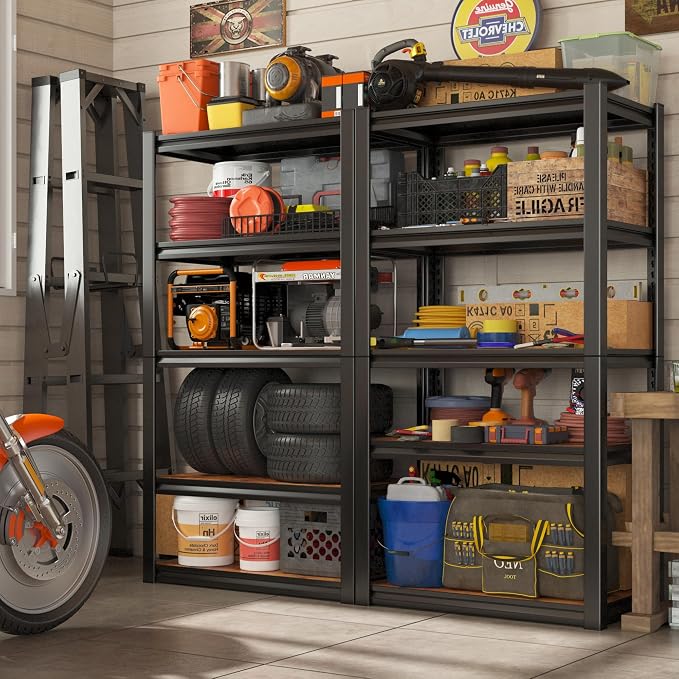 REIBII Storage Shelves 2500LBS Metal Shelving Adjustable Garage Shelving 5 Tier - Image 7