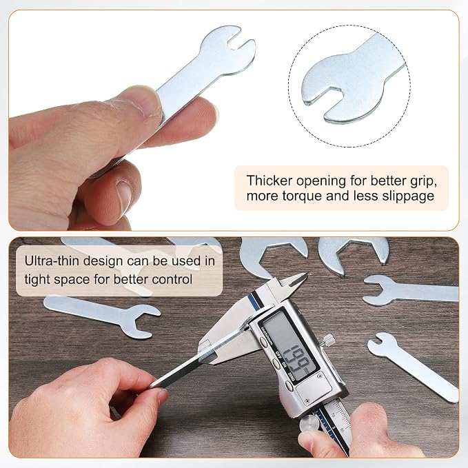 HARFINGTON 10pcs Small Wrench 4x66x1.5mm Metric U-Shaped Single Open Ended - Image 5