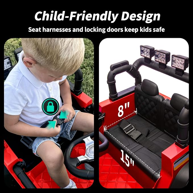 4WD Kids Ride on Car Truck, 12V 7Ah Kids Electric Vehicles Car Ride on Toy - Image 6