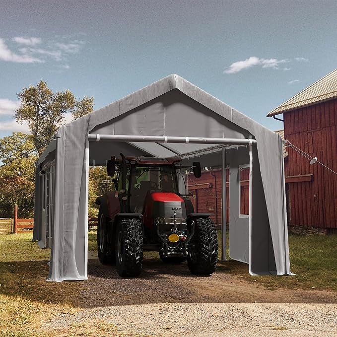 12x20ft Heavy Duty Carport Outdoor Canopy Portable Garage - Image 6