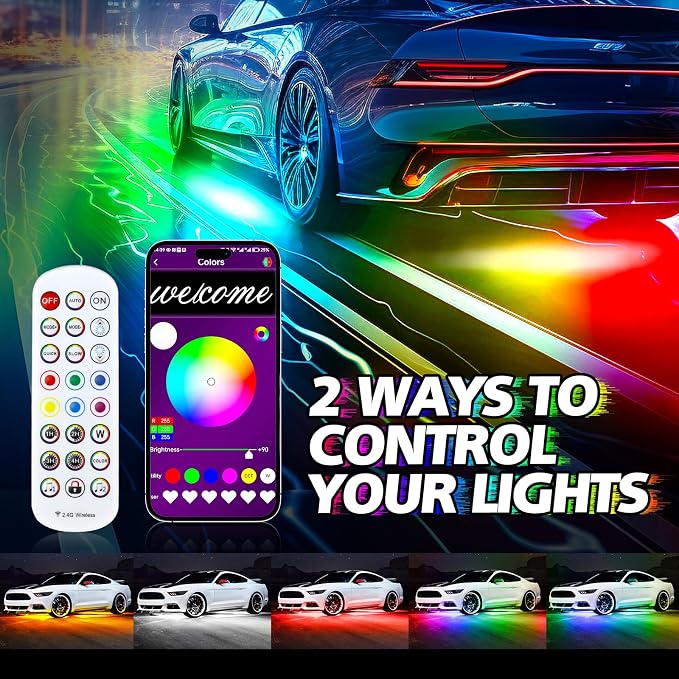 8PCS Car Underglow Light Bar Kit - Image 2